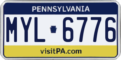 PA license plate MYL6776