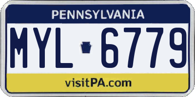 PA license plate MYL6779
