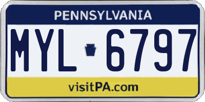 PA license plate MYL6797