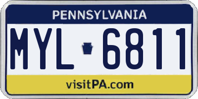 PA license plate MYL6811