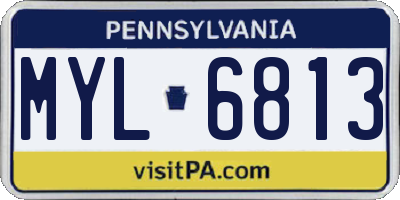 PA license plate MYL6813