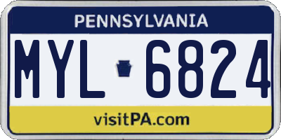 PA license plate MYL6824