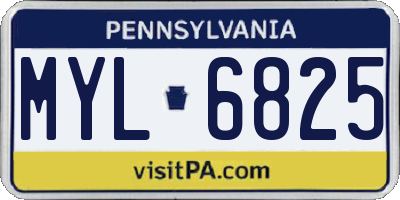 PA license plate MYL6825