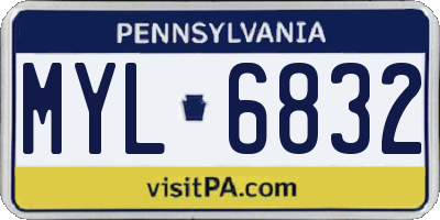 PA license plate MYL6832