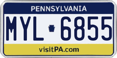 PA license plate MYL6855