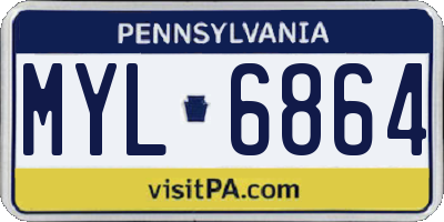 PA license plate MYL6864