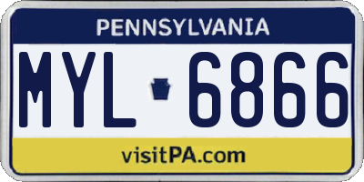 PA license plate MYL6866