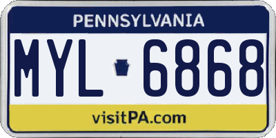 PA license plate MYL6868
