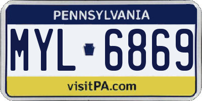 PA license plate MYL6869