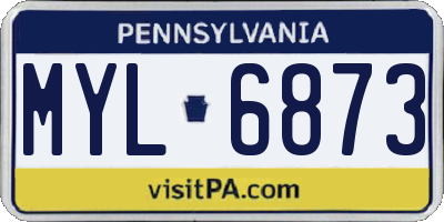 PA license plate MYL6873