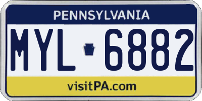 PA license plate MYL6882