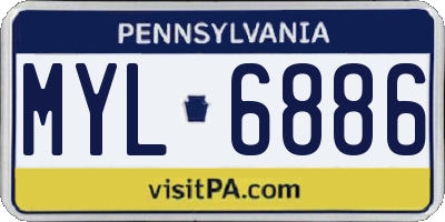 PA license plate MYL6886