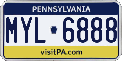 PA license plate MYL6888