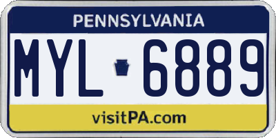 PA license plate MYL6889