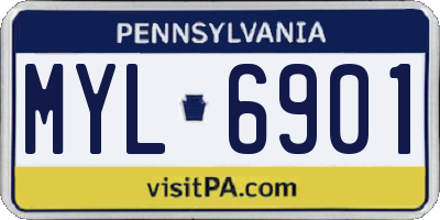 PA license plate MYL6901