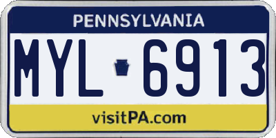 PA license plate MYL6913