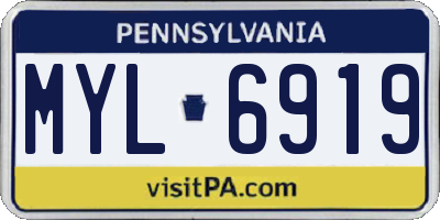 PA license plate MYL6919