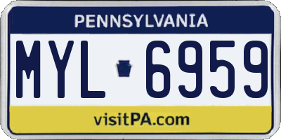 PA license plate MYL6959