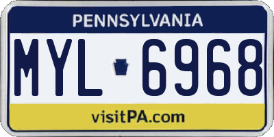 PA license plate MYL6968