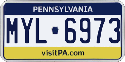 PA license plate MYL6973