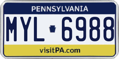 PA license plate MYL6988
