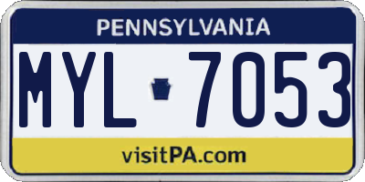 PA license plate MYL7053