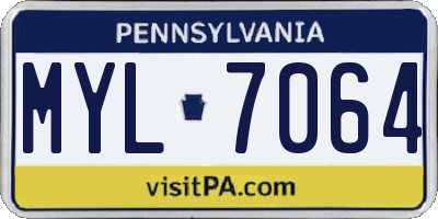 PA license plate MYL7064