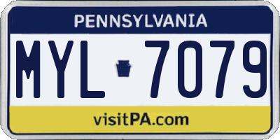 PA license plate MYL7079