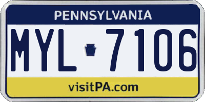 PA license plate MYL7106