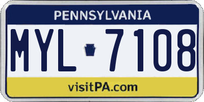 PA license plate MYL7108