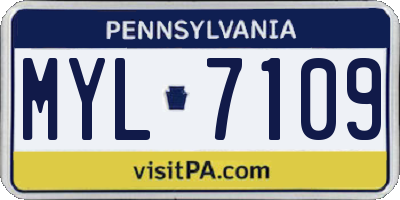PA license plate MYL7109