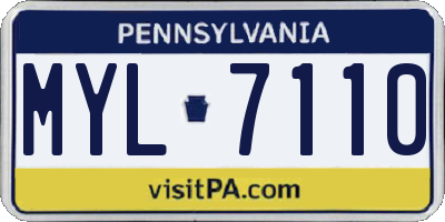 PA license plate MYL7110