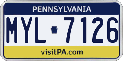 PA license plate MYL7126