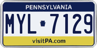 PA license plate MYL7129