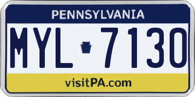 PA license plate MYL7130