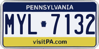 PA license plate MYL7132