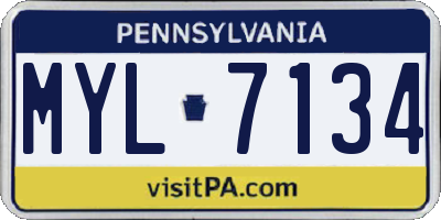 PA license plate MYL7134