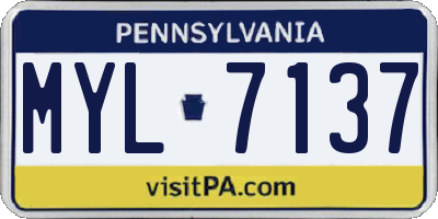 PA license plate MYL7137