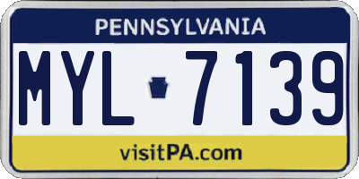 PA license plate MYL7139