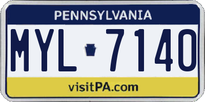 PA license plate MYL7140