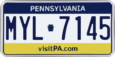 PA license plate MYL7145