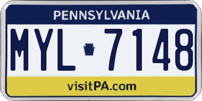 PA license plate MYL7148