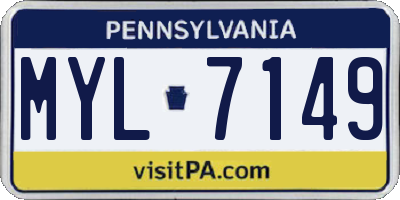 PA license plate MYL7149