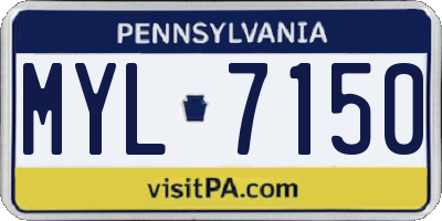 PA license plate MYL7150