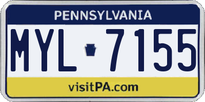 PA license plate MYL7155