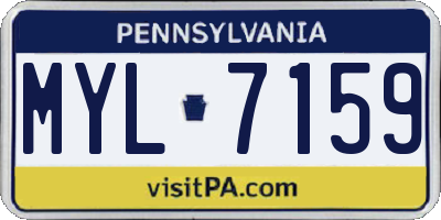 PA license plate MYL7159