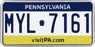 PA license plate MYL7161