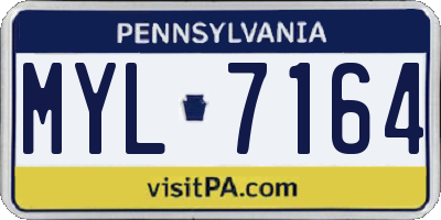 PA license plate MYL7164
