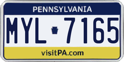 PA license plate MYL7165