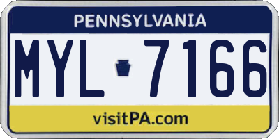 PA license plate MYL7166
